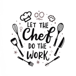 quote chef work SVG PNG design with bold lettering