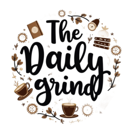 coffee dailygrind SVG PNG design with bold lettering, floral elements