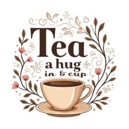 tea hug flower SVG PNG design with bold lettering, pink and green floral elements