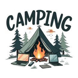 camping technology SVG PNG design with bold lettering