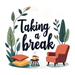 chill break SVG PNG design with bold lettering, red and green floral elements
