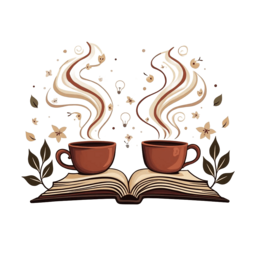 coffee book steam SVG PNG design with cream floral elements