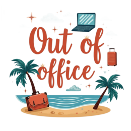 out of office vacation SVG PNG design with bold lettering
