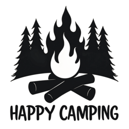 camping fire trees SVG PNG design with bold lettering