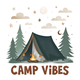 camping night sky SVG PNG design with bold lettering