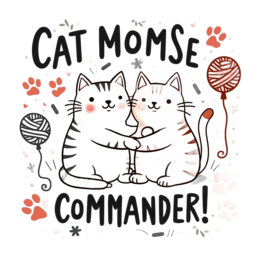 cat momse commanders SVG PNG design with bold lettering