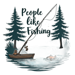 fishing lake forest SVG PNG design with bold lettering