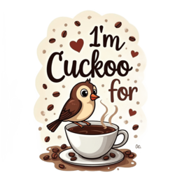 coffee bird SVG PNG design with bold lettering