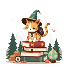 fantasy books cat SVG PNG design