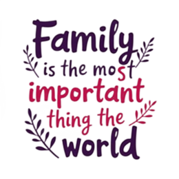 family importance SVG PNG design with bold lettering, red and purple floral elements