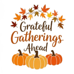 autumn gatherings pumpkins SVG PNG design with orange and red floral elements