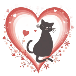 quotes cat hearts SVG PNG design with pink and red floral elements