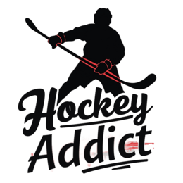 hockey addict shirt SVG PNG design with bold lettering