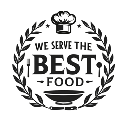 best food wreath SVG PNG design with bold lettering, black and white floral elements