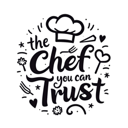quote chef trust SVG PNG design with bold lettering, black and white floral elements