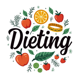 dieting fruits SVG PNG design with bold lettering, red and green floral elements