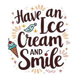 icecream smile SVG PNG design with hand-drawn style, bold lettering