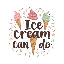 ice cream sprinkles flower SVG PNG design with bold lettering, pink and red floral elements