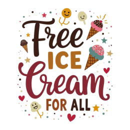 icecream free SVG PNG design with bold lettering