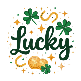 stickers lucky shamrock SVG PNG design with bold lettering