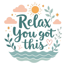 relaxation positiveaffirmation SVG PNG design with hand-drawn style