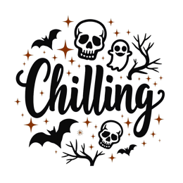 chilling skulls SVG PNG design with bold lettering