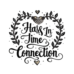 handshake connection SVG PNG design with bold lettering, black and white floral elements