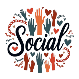 social hands hearts SVG PNG design with bold lettering, an uplifting message