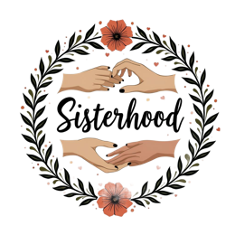 sisterhood hands flora SVG PNG design with bold lettering, floral elements