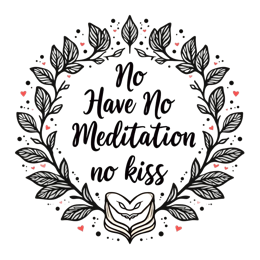 quotes no kiss SVG PNG design with hand-drawn style, bold lettering, black floral elements