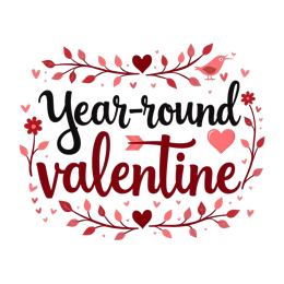 valentine quotes decoration SVG PNG design with black and white floral elements