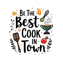 food cooking SVG PNG design with bold lettering, floral elements