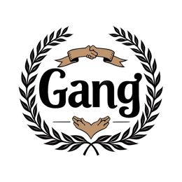 gang wreath SVG PNG design with bold lettering, black and white floral elements