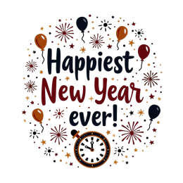 party balloon fireworks SVG PNG design with bold lettering
