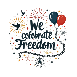 freedom fireworks balloons SVG PNG design with bold lettering