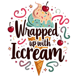 icecream cherries SVG PNG design with bold lettering