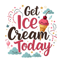 icecream sticker SVG PNG design with bold lettering