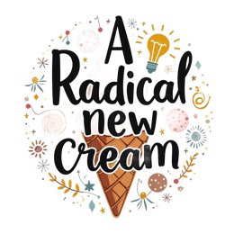 icecream artdesign SVG PNG design with bold lettering, black and pink floral elements