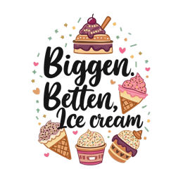 ice cream SVG PNG design with hand-drawn style, bold lettering