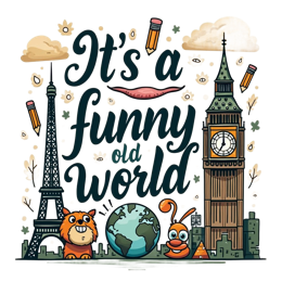 funny world landmarks SVG PNG design with bold lettering