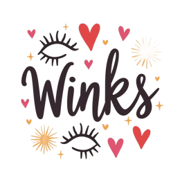 winks hearts stars SVG PNG design with hand-drawn style
