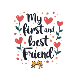friendship SVG PNG design with bold lettering, red and green floral elements