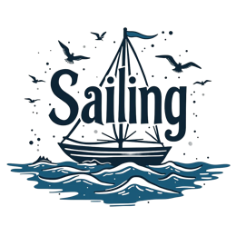sailing sea SVG PNG design with bold lettering