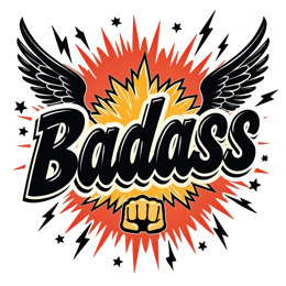 badass SVG PNG design with bold lettering