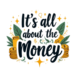 money inspiration SVG PNG design with bold lettering, green floral elements