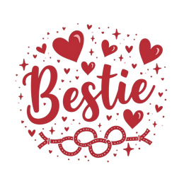 bestie hearts SVG PNG design with bold lettering