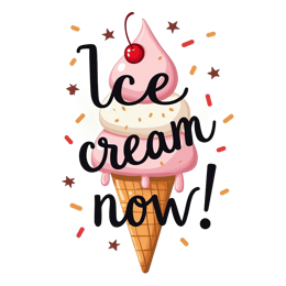 icecream cone SVG PNG design with bold lettering