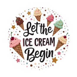icecream square shirt SVG PNG design with bold lettering
