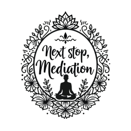 next stop flower SVG PNG design with black and white floral elements