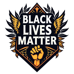 black lives matter SVG PNG design with bold lettering, black and white floral elements